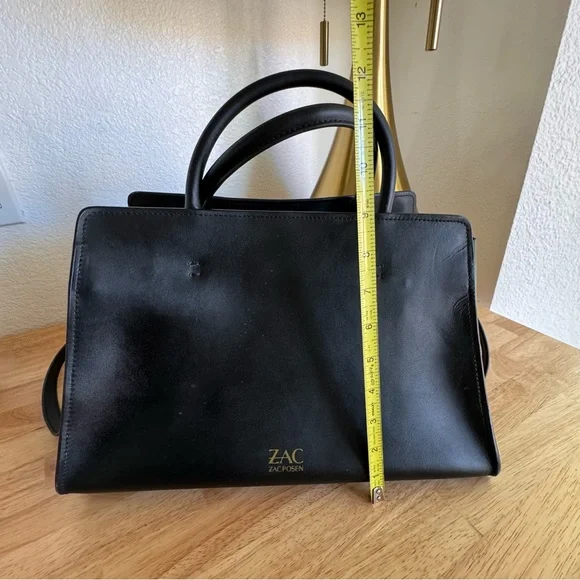ZAC Zac Posen Leather Medium Black Satchel Bag